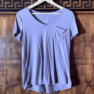 So favorite Women’s V-neck pocket Tee Size Small has a small stain see all pics